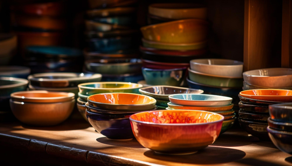 blue-yellow-bowl-with-ornate-decoration-generated-by-ai